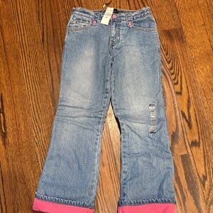 The Children's Place Blue Jeans with Pink Cuffs